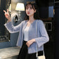 Imitation Mink Velvet Lazy Style Knitted Cardigan Korean Style Loose Student Outer Wear Simple Female Jacket