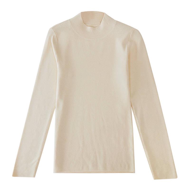 Pofulove Long Sleeve Bottoming Shirt Turtleneck Sweater Women Autumn Winter Tops Slim-fitting Tight