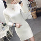 Turtleneck Sweater Women's Mid-length In The Fall and Winter Knit Dress Slim Thick Base Sweater Dress