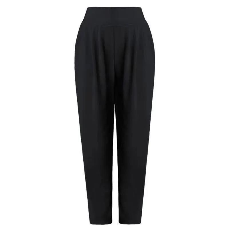 Ladies Black Wide Leg Pants Spring and Summer All-match Loose and Thin Large Size Fat Casual Pants