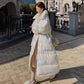 Bread Coat Cotton-padded Jacket Women's Winter Loose Stand-up Collar Without Hood Mid-length Thickened Shiny Down Padded Jacket Winter Warm Jacket