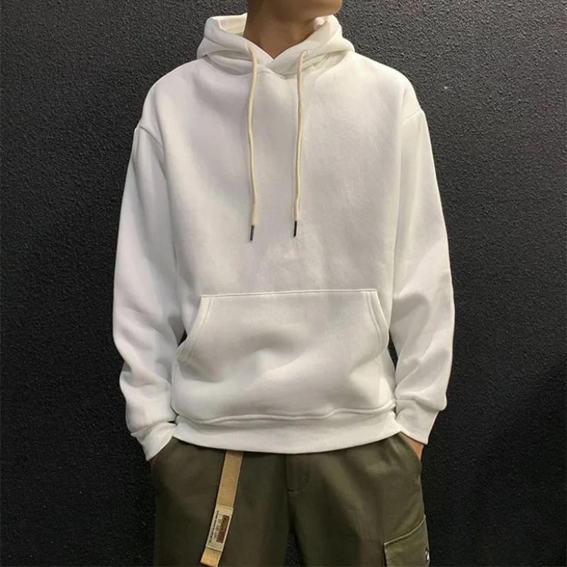 Autumn Pullover Hooded Sweater Men's Loose Men's Casual Solid Color Plus Size Sweater Jacket Sweatshirts