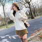 Autumn and Winter Round Neck Twist Pullover Short Loose Student Bottoming Sweater Wild Thick Sweater Women