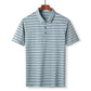 Plus Size Men's Plus Fat Short-sleeved Summer Loose Striped POLO Shirt Plus Size T-shirt Trendy Men's Clothing