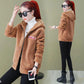Fleece Thickened Faux Lamb Wool Coat Women's Short Korean Style Loose Autumn and Winter Hooded Top