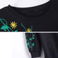Women Ladies Long Sleeve Loose Blouse Summer Round Neck Casual T-Shirts Tops Clothing embroidery Casual Soft Pullover