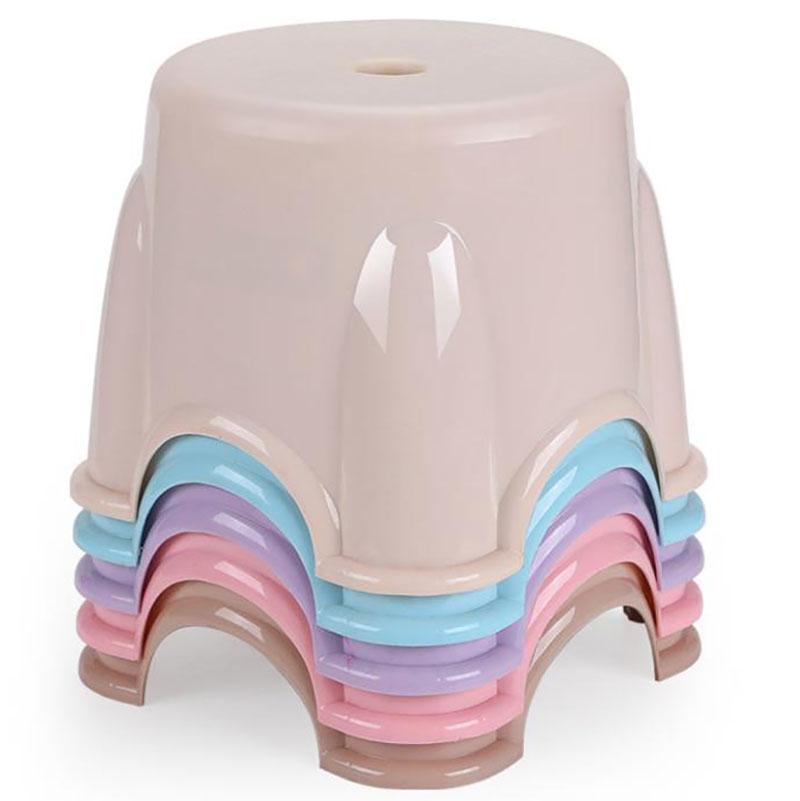 Lightweight Plastic Stool Household Thickened Round Bench Shoe Change Seat Portable Low Stool Stackable