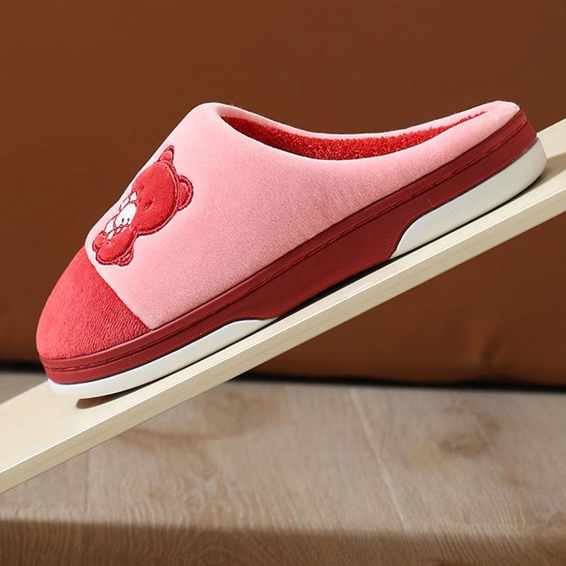 Women Winter Slippers Thick Warm Cotton Shoes Non Slip Home Plus Size Men Slippers