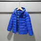Boys and Girls Lightweight Cotton Coat Autumn Winter Candy-colored Jacket Warm Hooded Parka Coat Unisex