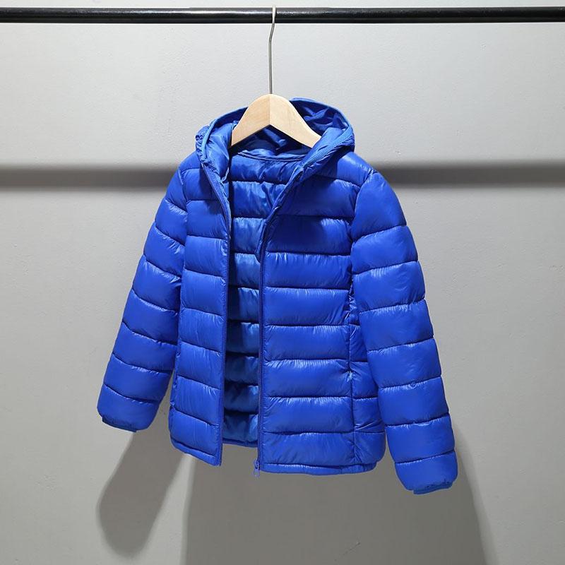 Boys and Girls Lightweight Cotton Coat Autumn Winter Candy-colored Jacket Warm Hooded Parka Coat Unisex