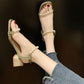 Sandals Women's Summer Korean Fashion Thick Heels High-heeled Pearl Sandals