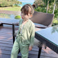 Girls' Suit Spring Clothes Children's Foreign Style Long Sleeve Cardigan Coat Baby Leisure Wide Leg Pants Two Piece Set