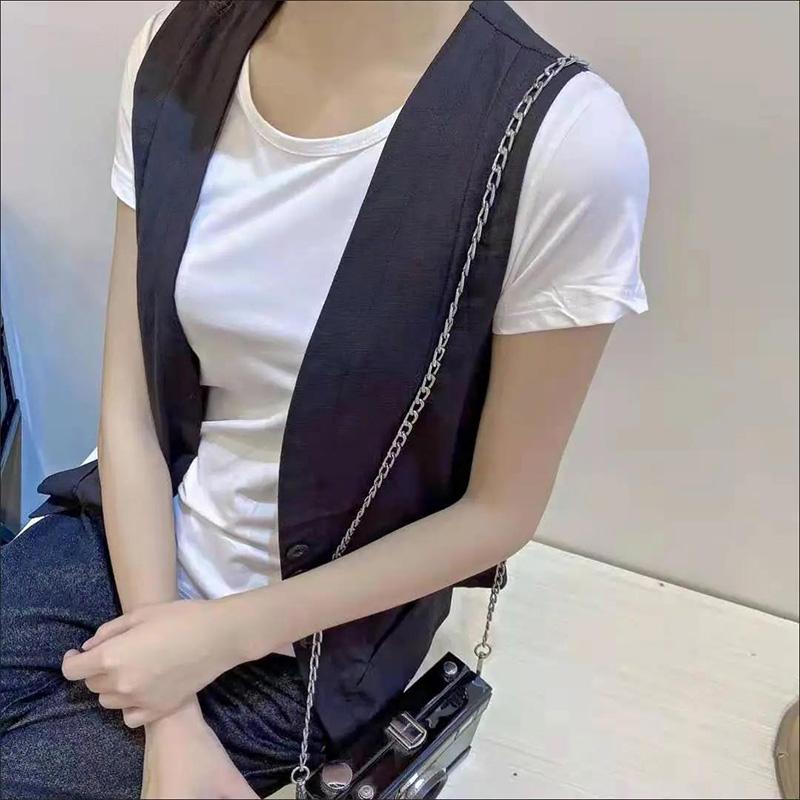 Women's Vest Coat Solid Color Sleeveless Spring and Summer Loose Casual Waistcoats