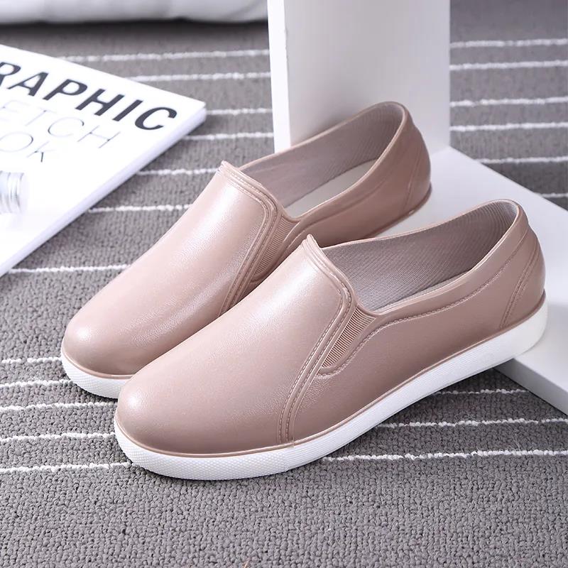 Casual Rubber Shoes Women's Shallow Mouth Low-top Rain Boots Short Tube Non-slip Waterproof Wear-resistant Women's Work Shoes Kitchen