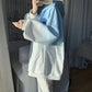 Gradient Jacket Loose Cardigan Hooded Baseball Jacket Casual Zipper Tie-Dye Cotton Thermal Long Sleeve Jacket Warm and Comfortable
