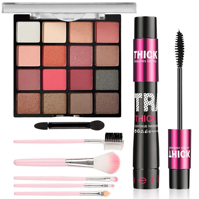 Eyeshadow 16 color tray can send 5 sets of brushes student matte durable waterproof non-staining