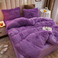 Coral Fleece Four-piece Set Mink Fleece Thick Flannel Double-sided Fleece Plush Quilt Cover Crystal Fleece Home Bedding Set