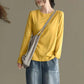 Pure Cotton Long-sleeved T-shirt Spring and Autumn Women's Top Cotton Loose Solid Color Large Size Bottoming Shirt