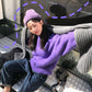 Girly ThickenLoos e Skin-friendly Sweater Loose Solid Color Crew Neck Bottoming KnitwearTop