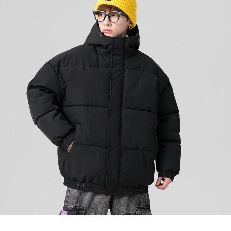 Winter Japanese Style Large Size Cotton-padded Jacket Korean Version of The Trend Loose Thick Coat Men's Drawstring Hooded Bread Suit Jacket Coat