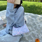 Shiny Sequins PU LeatherElegant Baguette Bag Armpit Bag for Women Shoulder Handbags Lady Simple