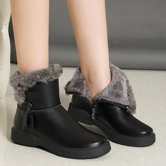 Short Tube Snow Boots Women Winter Korean Version Plus Velvet Padded Short Boots All-match Non-slip Waterproof and Warm Cotton Shoes