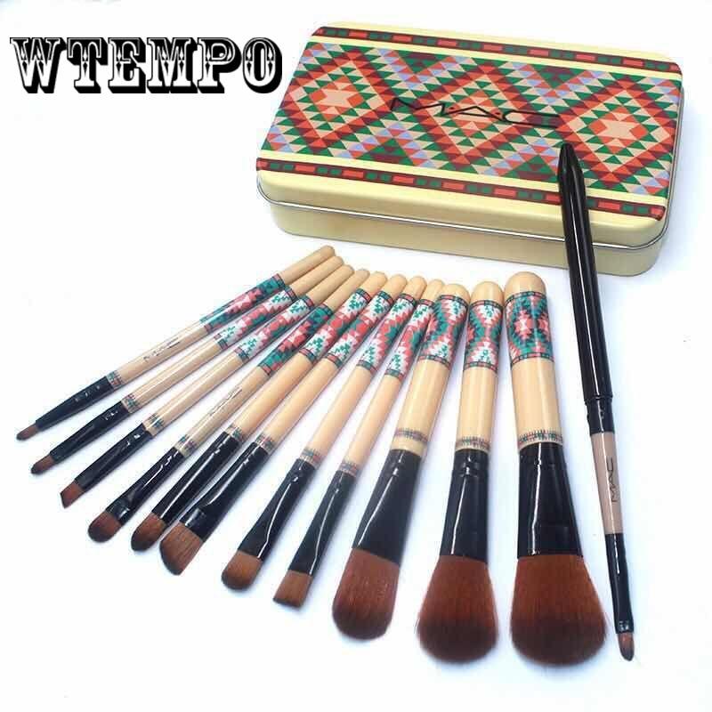 5/7/12 pcs of Man-made Fiber Portable Suction Buckle Bag Makeup Brush