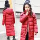 Girls' Warm Cotton-padded Jacket Winter Clothes Plus Velvet Thick Mid-length Down Cotton Jacket