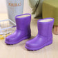 Snow Boots Women's Non-slip Warmth and Waterproof Rain Boots EVA Kitchen Plus Velvet Cotton Shoes Student Boots