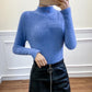Half Turtleneck Thick Pullover Blouse Women Autumn and Winter Solid Color Skin-friendly Sweater Bottoming Shirt