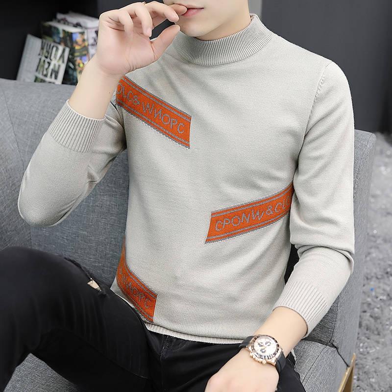2019 Autumn Winter Fashion Brand Clothing Men's Sweaters Men Pullover Contrast Color Knitted Sweater