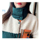 Stand-up Collar Hoodless Down Padded Jacket Women Loose Fall and Winter Thick Warmth Padded Jacket Lamb Wool Padded Jacket