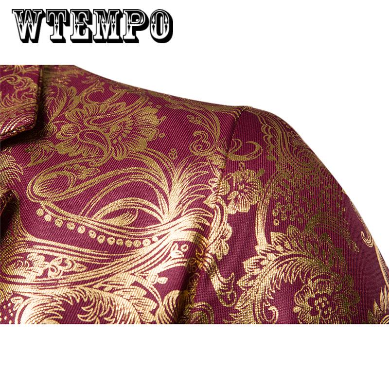 Gilding Print Men's Costume Men's Stage Show  Blazer Party