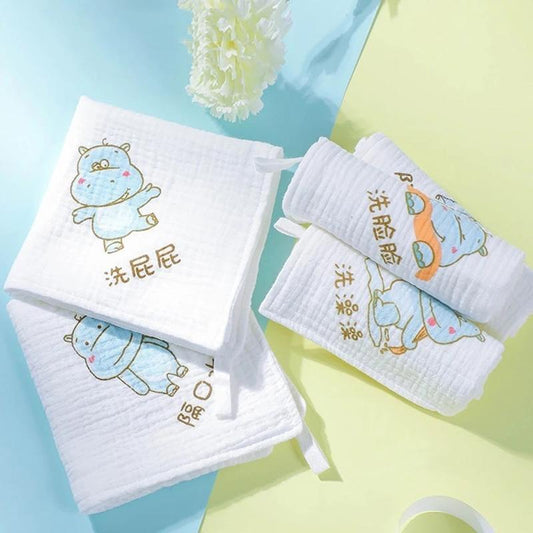 Baby Saliva Towel Cotton Towel Children's Baby Face Wash Small Square Towel Cotton Gauze Towel  Cute Fine Cotton Yarn Baby Products Supplies Cartoon