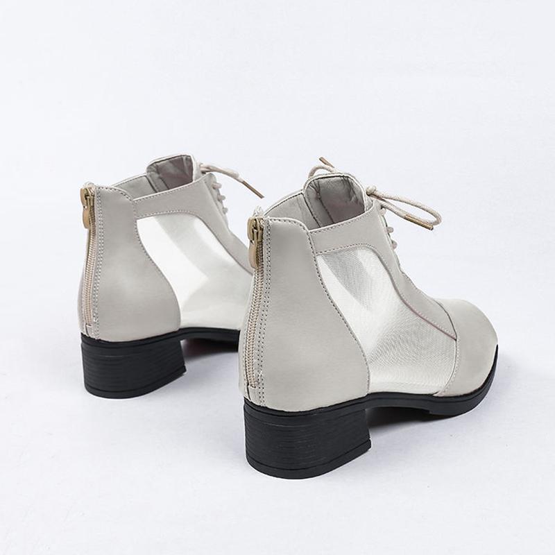 Sandals Women's Mid-heel Mesh Thick-heeled High-heeled Shoes Women's Fish Mouth Black Low-heeled Sandals
