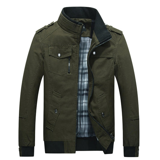 Spring and Autumn Men's Jackets Loose Stand Collar Men's Tops Youth Men's Jackets