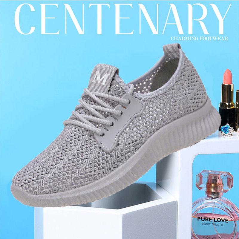 Women 'S Sports Shoes Flying Woven Mesh Sneakers Shoes Summer Breathable Casual Lightweight Soft Bottom Fitness Running Shoes