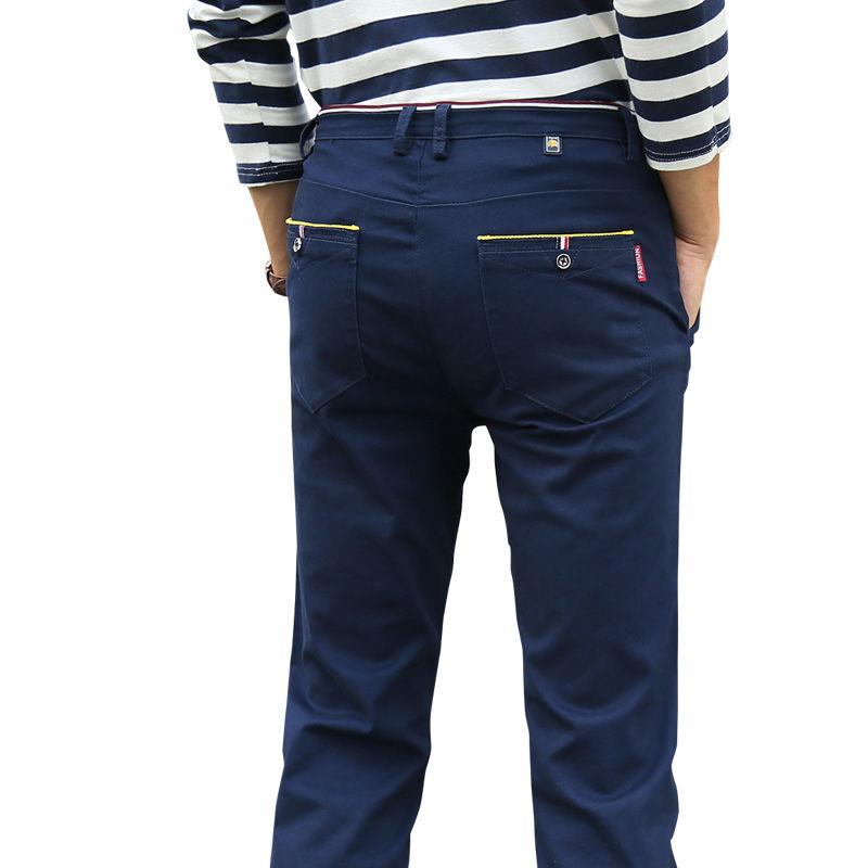 Men's Regular-fit Straight-leg Pants Men's Casual Overalls with Pockets