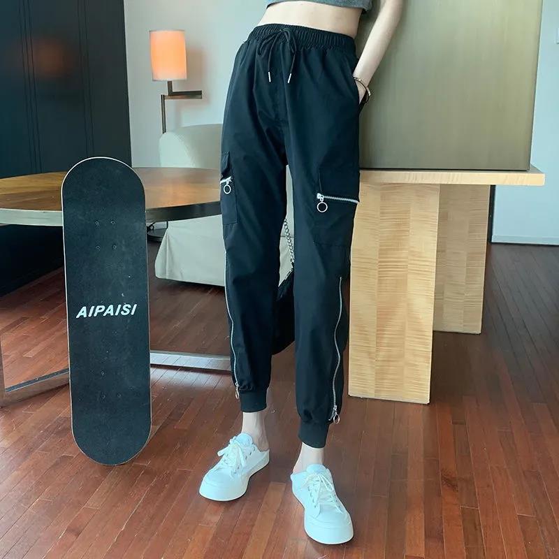 Pants Women's Loose Trend Is Thin Black Overalls Women's Summer All-match Trousers Sports Pants Tide