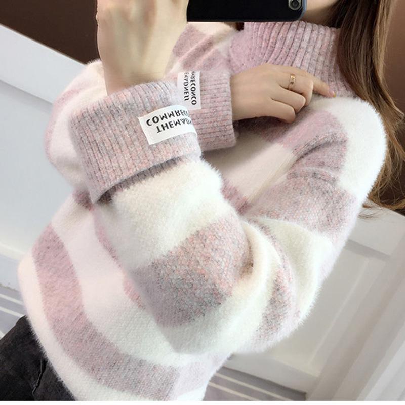 Fall/winter High-neck Pullover Sweater Loose Outer Wear Student Thickened Bottoming Shirt Women