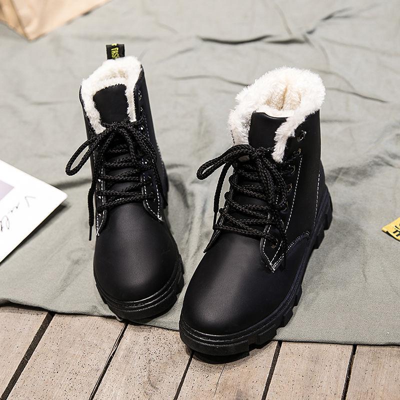 Snow Boots Women Winter Plus Velvet Warm Martin Short Boots Waterproof Wild Korean Student Cotton Shoes