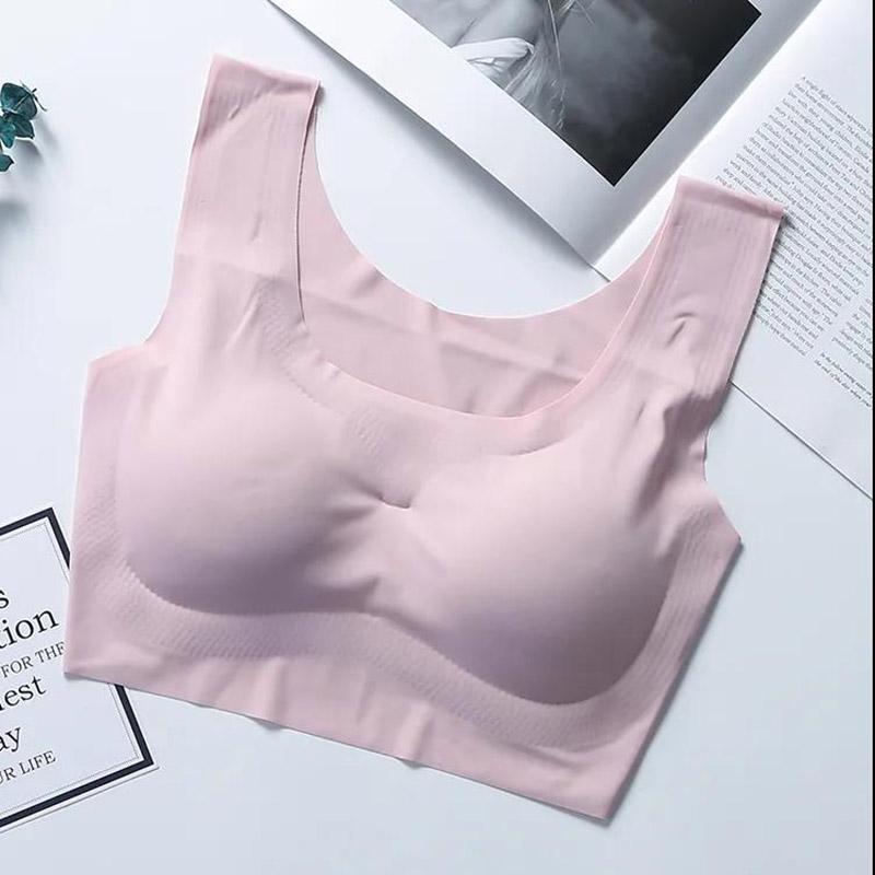 Large Size Seamless Smooth Sports Thin Section Light and Breathable No Steel Ring Gathering Anti-sagging Elastic Skin-friendly Non-slip Bra