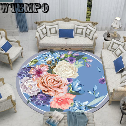 Chinese round carpet vintage wind carpet living room carpet soft room carpet sofa cushion yoga mat