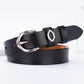Belts Women's Leather Round Metal Circle Waist Belt for Women Jeans Pants