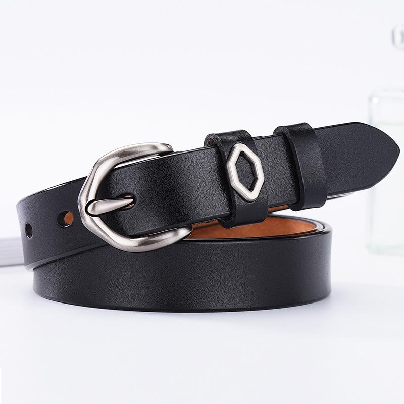 Belts Women's Leather Round Metal Circle Waist Belt for Women Jeans Pants