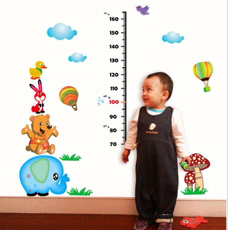 Cartoon height with high feet stickers Kindergarten room animal stickers wall stickers