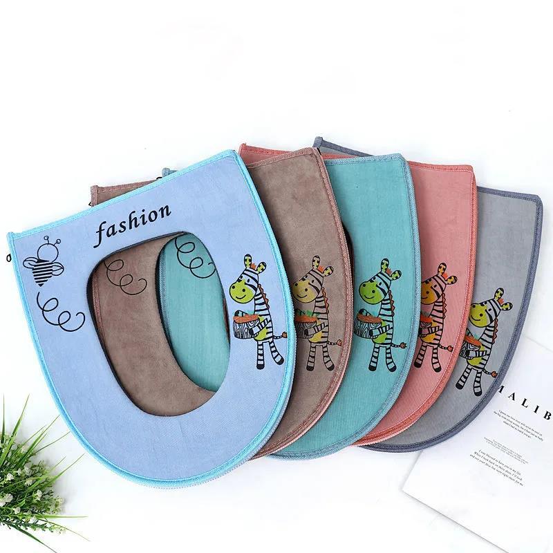 Toilet Seat Cover Toilet Cover Universal Zipper Waterproof and Warmth Four Seasons Universal Toilet Sticker