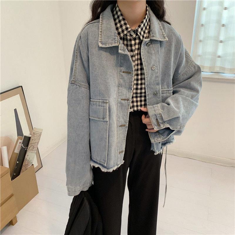 Spring and Autumn Denim Clothes Loose and Versatile Personality Retro Jacket Jacket Coat Women