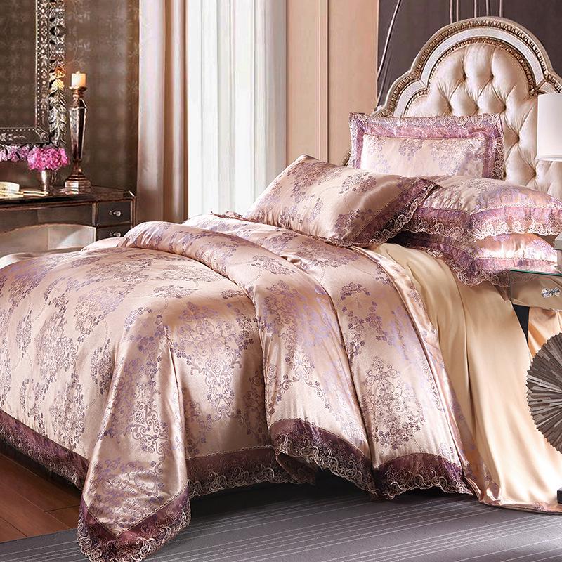 Four pcs sets of bedding Bedroom fashion European and American style cotton jacquard home set of