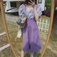 Summer Women Skirts 2020 Casual Purple Suspender Overall Vest Jumpsuit Braces Skirt Lady Preppy Style Skirt